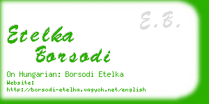 etelka borsodi business card